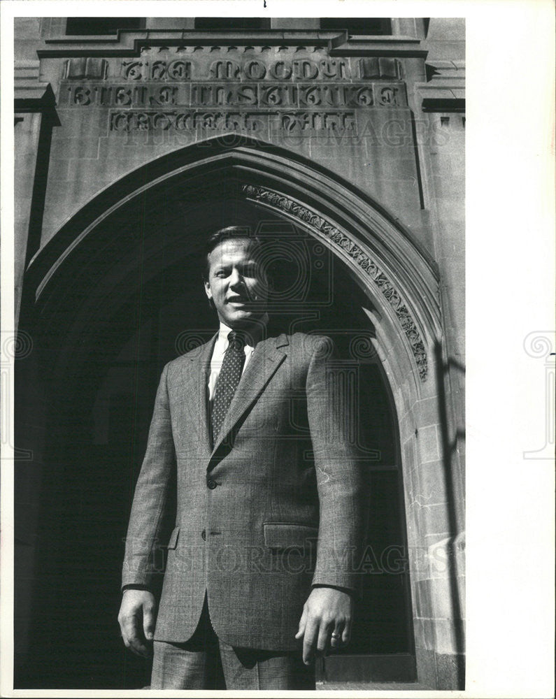 1987 Press Photo Joseph M. Stowell, Head of Moody Bible Institute - Historic Images