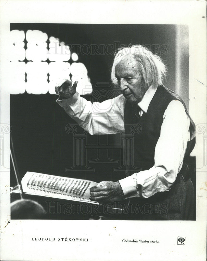 1977 Press Photo Leopald Anthony Stokowski British Born  Orchestral Conductor - Historic Images