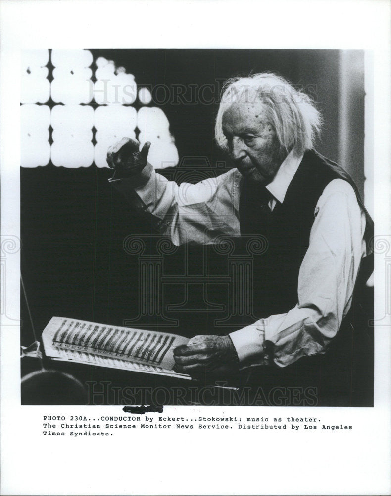 1982 Press Photo Leopold Anthony Stokowski  American orchestral Conductor, - Historic Images