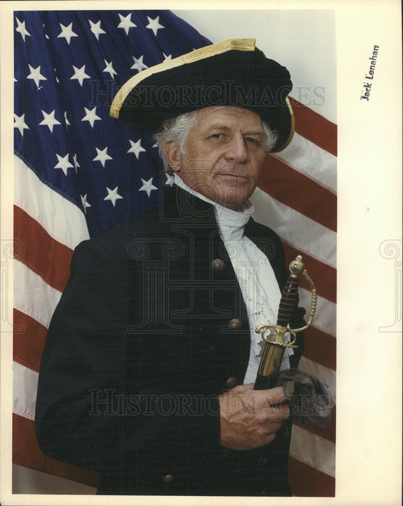 1990 Press Photo Bill Sommerfield portrays George Washington full time - Historic Images