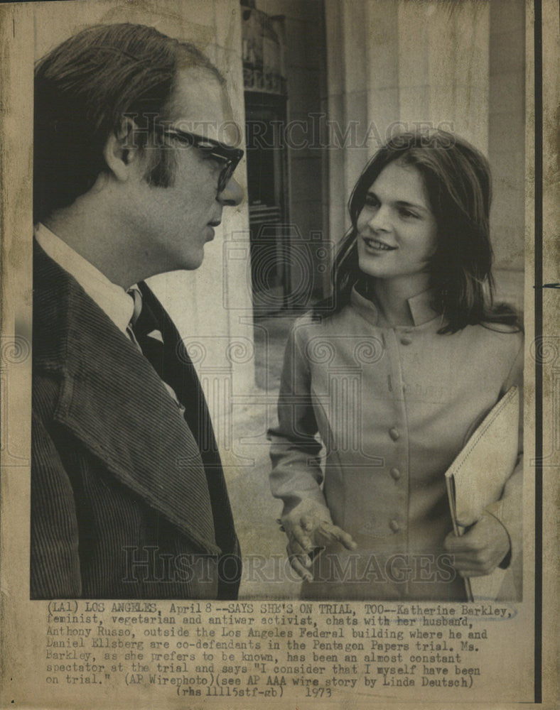 1973 Press Photo Katherine Barkley Feminist, Vegetarian and Antiwar Activist. - Historic Images