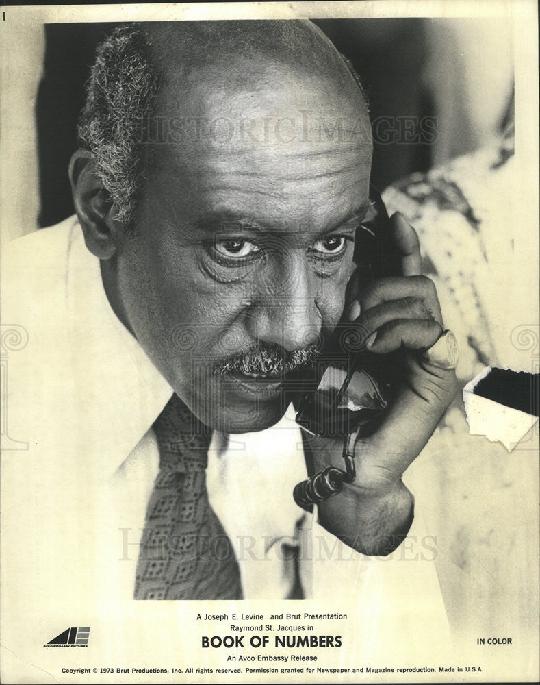 1973 Press Photo Raymond St Jacques Blueboy Harris Actor - Historic Images