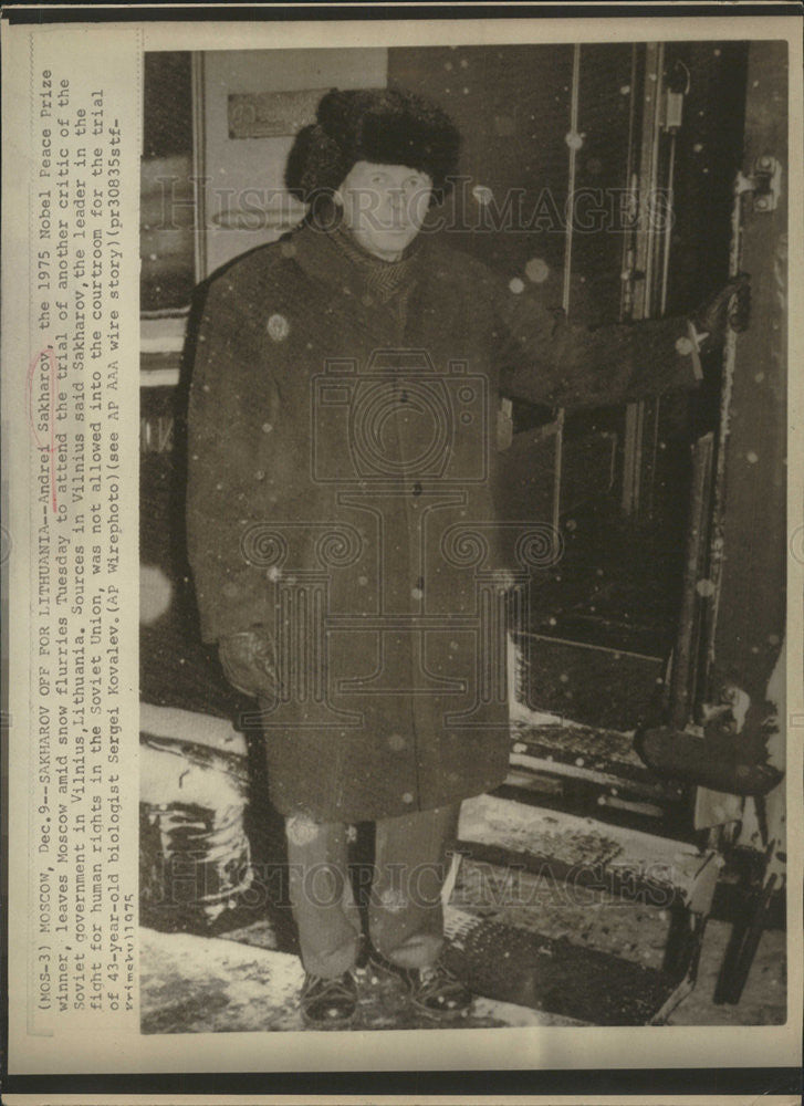 1975 Press Photo Andrei Sakharov Nobel Peace Prize Winner - Historic Images