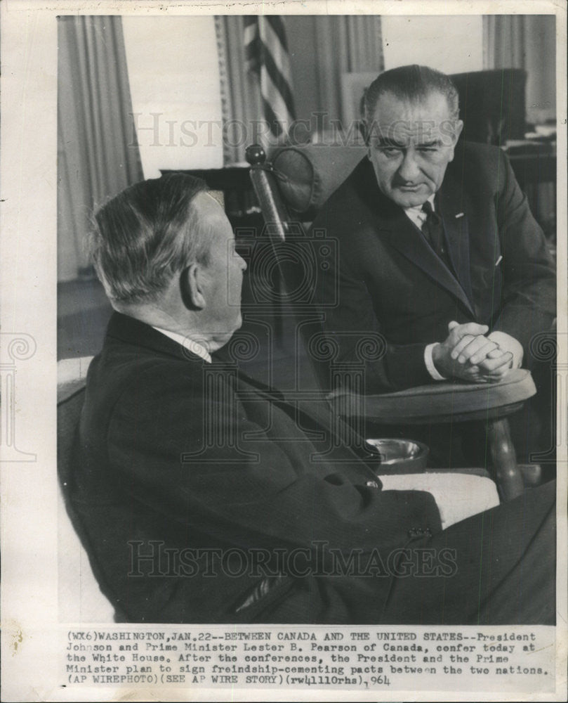 1964 Press Photo Lester B Pearson Canadian Professor Historian Civil Servant - Historic Images