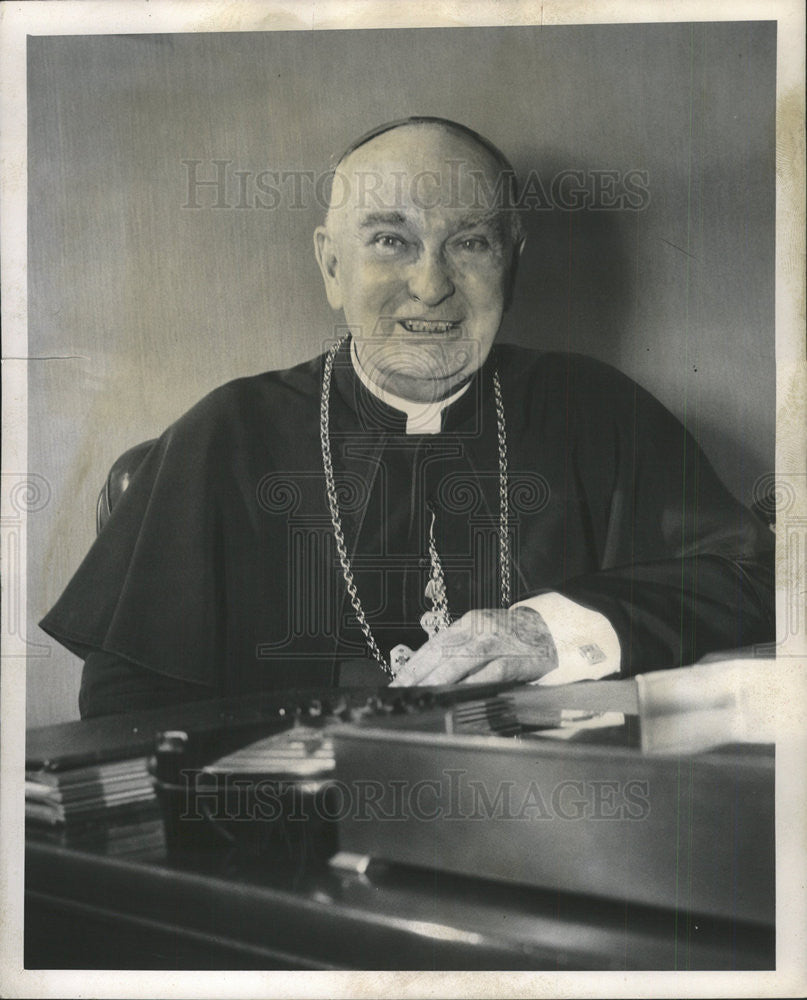 1980 Press Photo Archbishop Shiel Pastor Roman Catholic Church - Historic Images