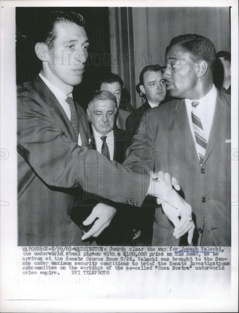 1963 Press Photo Joseph Valachi Senate Investigations Subcommittee Cosa Nostra - Historic Images