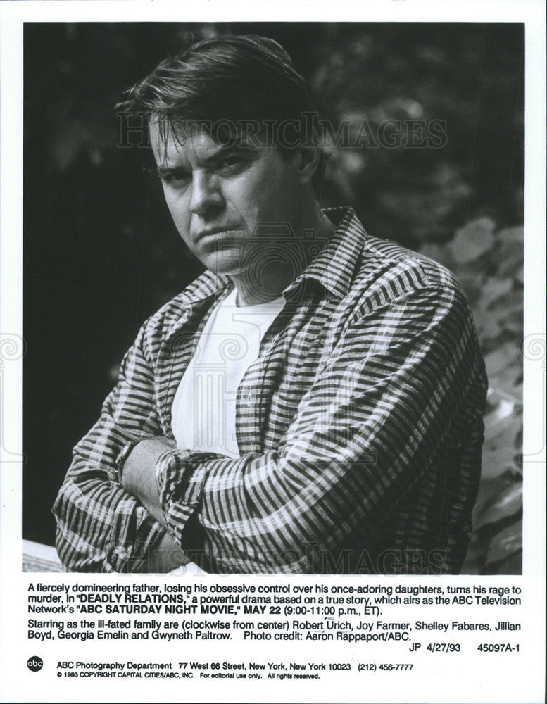 1993 Press Photo Robert Urich ActorDeadly Relations - Historic Images