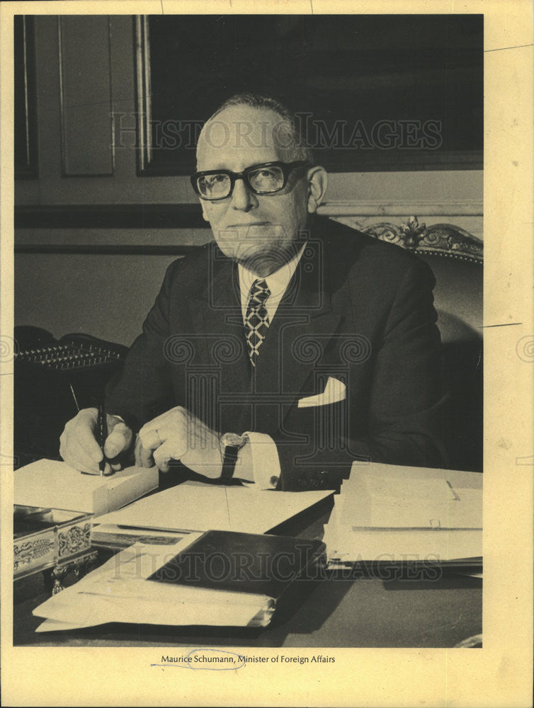 1970 Press Photo Maurice Schumann , Minister of Foreign Affairs. - Historic Images