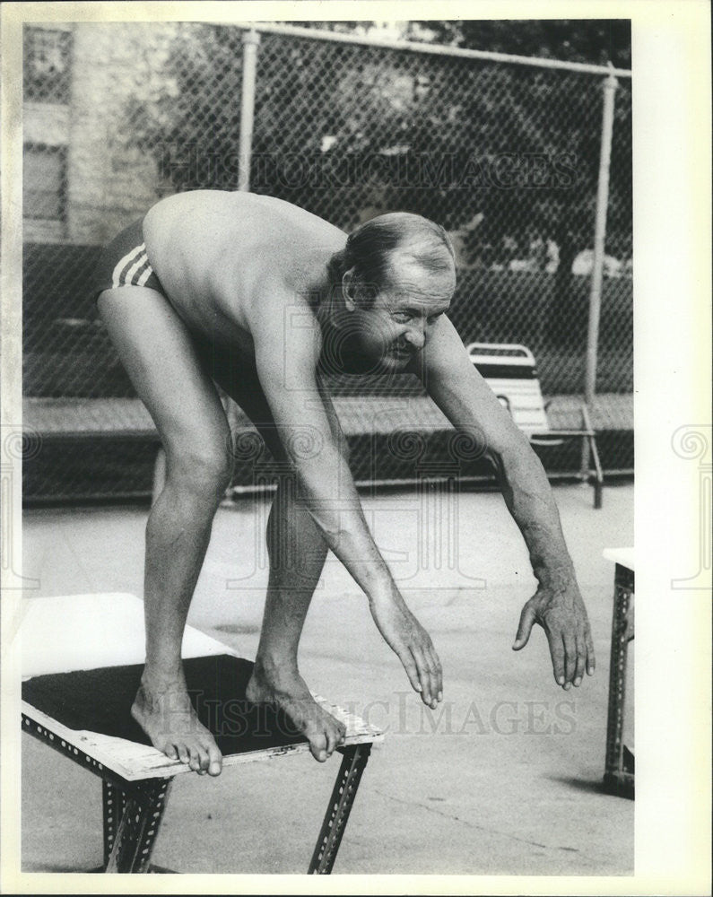 1984 Press Photo Wynn Topley Park Ridge Pool Transplant Olympics Amsterdam dive - Historic Images