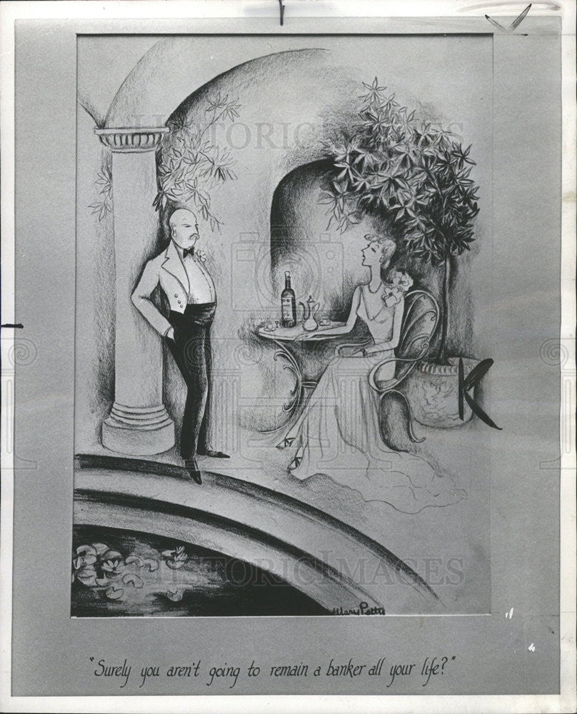 1975 Press Photo Drawing by Mary Petty from The New Yorker Magazine - Historic Images