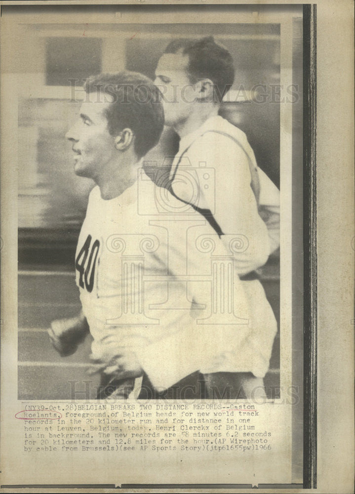 1966 Press Photo GASTON ROELANTS HENRI CLERCKX CROSS-COUNTRY RUNNERS - Historic Images