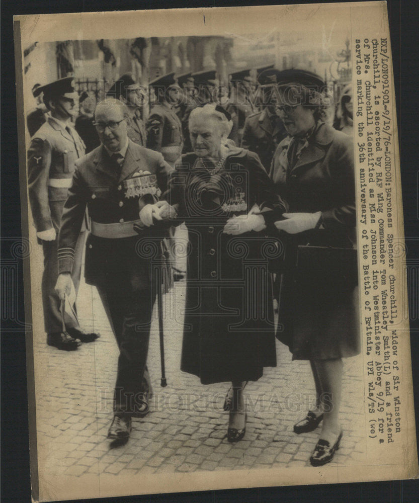 1976 Press Photo Baroness Spencer Churchill, Widow Sir Winston Churchill - Historic Images