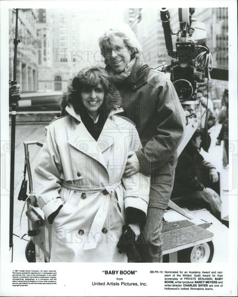 1987 Press Photo Director Charles Shyer W/ Nancy Meyers 2 Promote Baby Boom - Historic Images