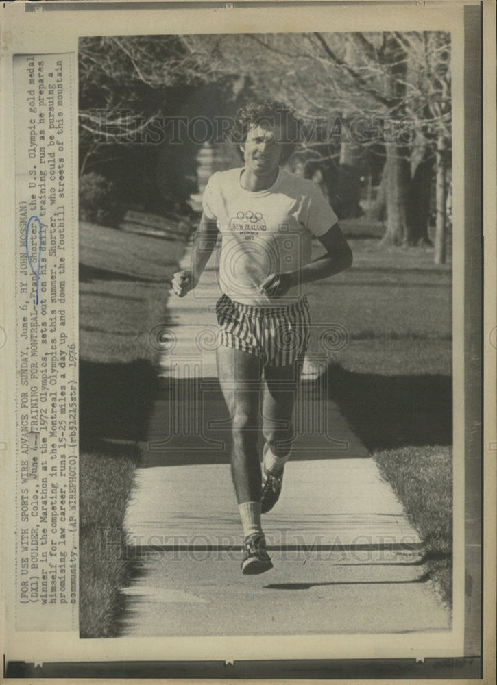 1976 Press Photo Frank Shorter US Olympic gold medal winner Marathon Street - Historic Images