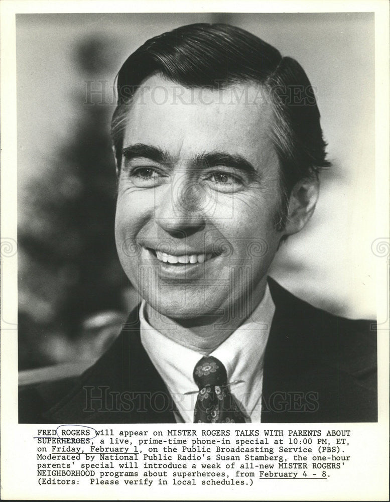 1980 Press Photo Fred Rogers American Educator, Songwriter, &amp; Television Host - Historic Images