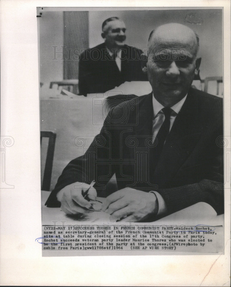 1964 Press Photo Maldeck Rochet secretary general French Communist Party Paris - Historic Images