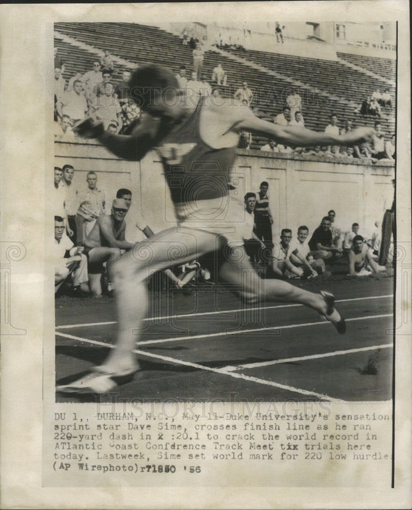 1956 Press Photo Dave Sime Duke University World Record Atlantic Coast Track - Historic Images