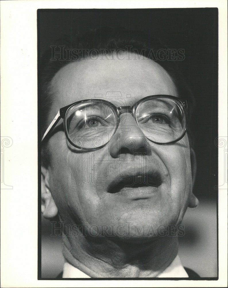 1987 Press Photo Paul Simon Politician Illinois Presidential Candidate 1988 - Historic Images