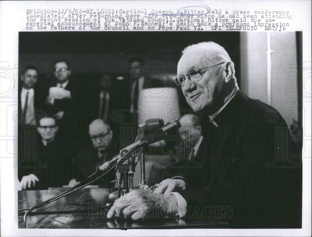 1963 Press Photo Cardinal Joseph A. Ritter N St. Louis @ Press Conference - Historic Images