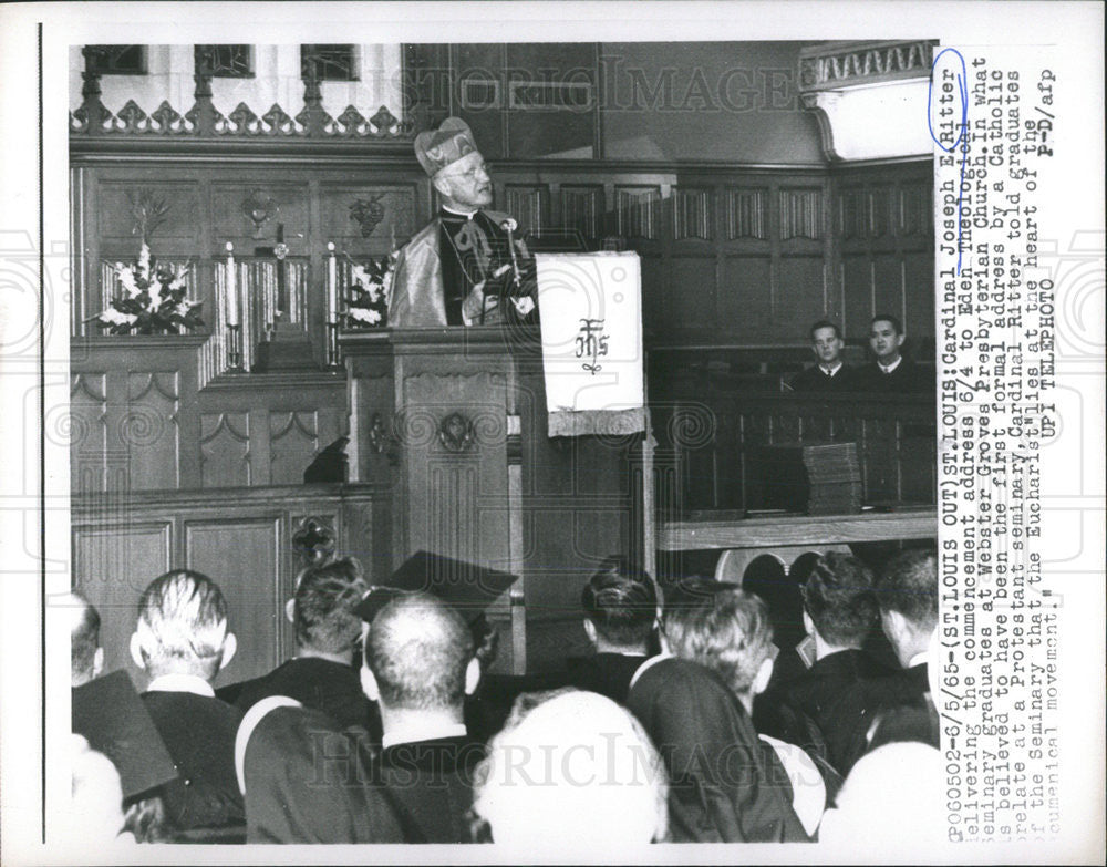 1965 Press Photo Cardinal Joseph Ritter Theological Seminary Graduate Groves - Historic Images