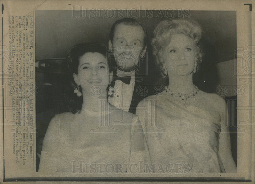 1967 Press Photo Luci Johnson Nugent Broadway Theater Rebakah Harkness Benefit - Historic Images