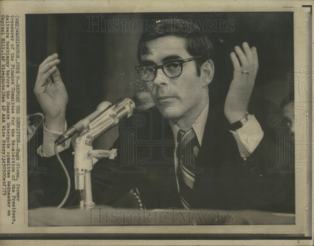 1973 Press Photo Hugh Sloan  Finance Committee President - Historic Images