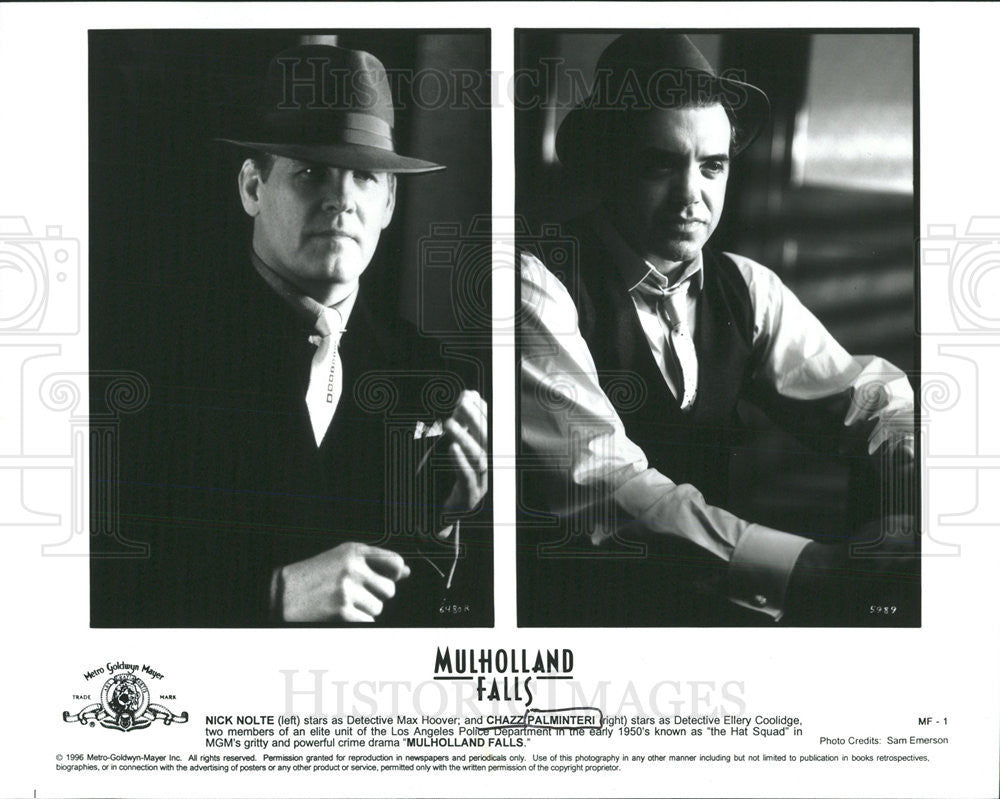 1996 Press Photo Mulholland Fails Nick NolteMax Hoover Chazz  Palminteri - Historic Images