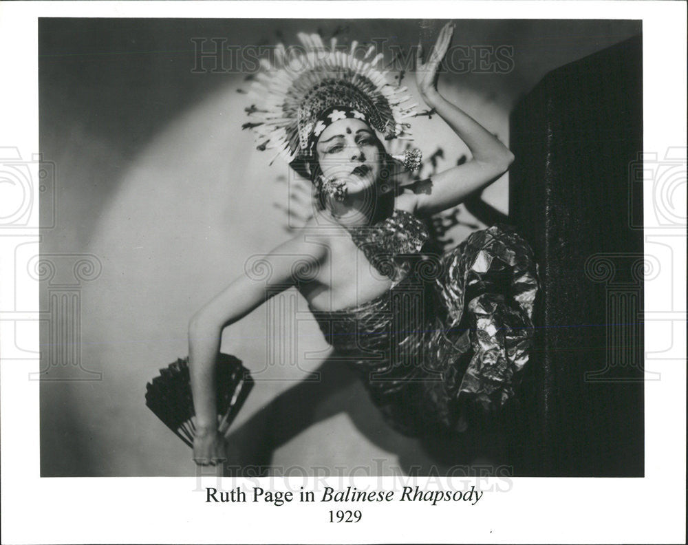 1929 Press Photo Ruth Page Balinese Rhapsody Dance Snap Black Dress Pose - Historic Images