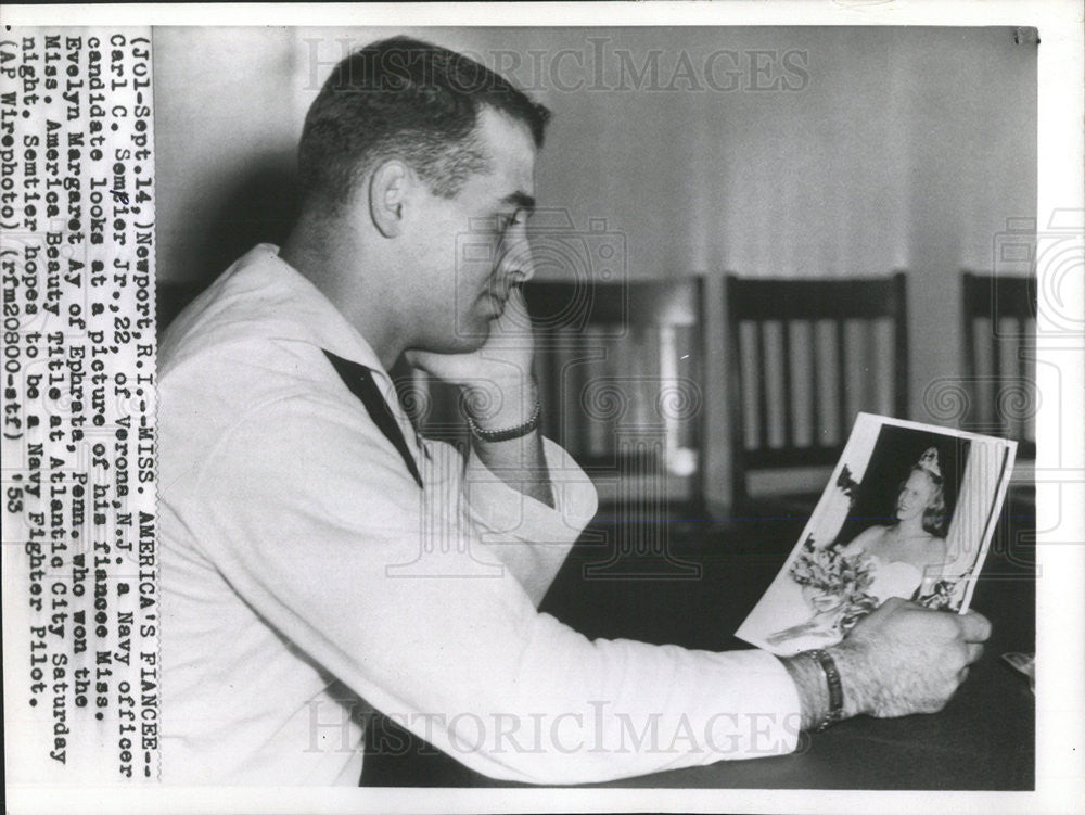 1953 Press Photo Carl  America Semeier Jr Verona NJ  Evelyn Margaret Ay Ephrata - Historic Images