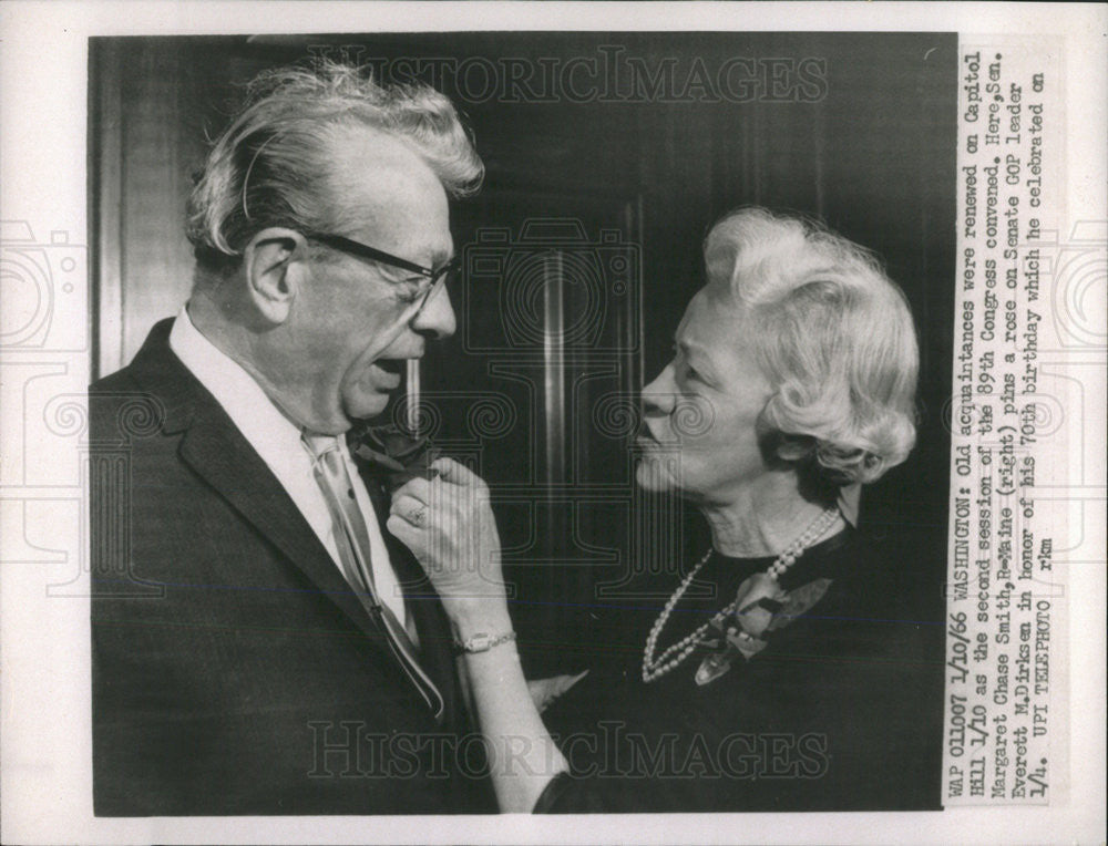 1966 Press Photo United States Maine State Senator Margaret Chase Smith - Historic Images