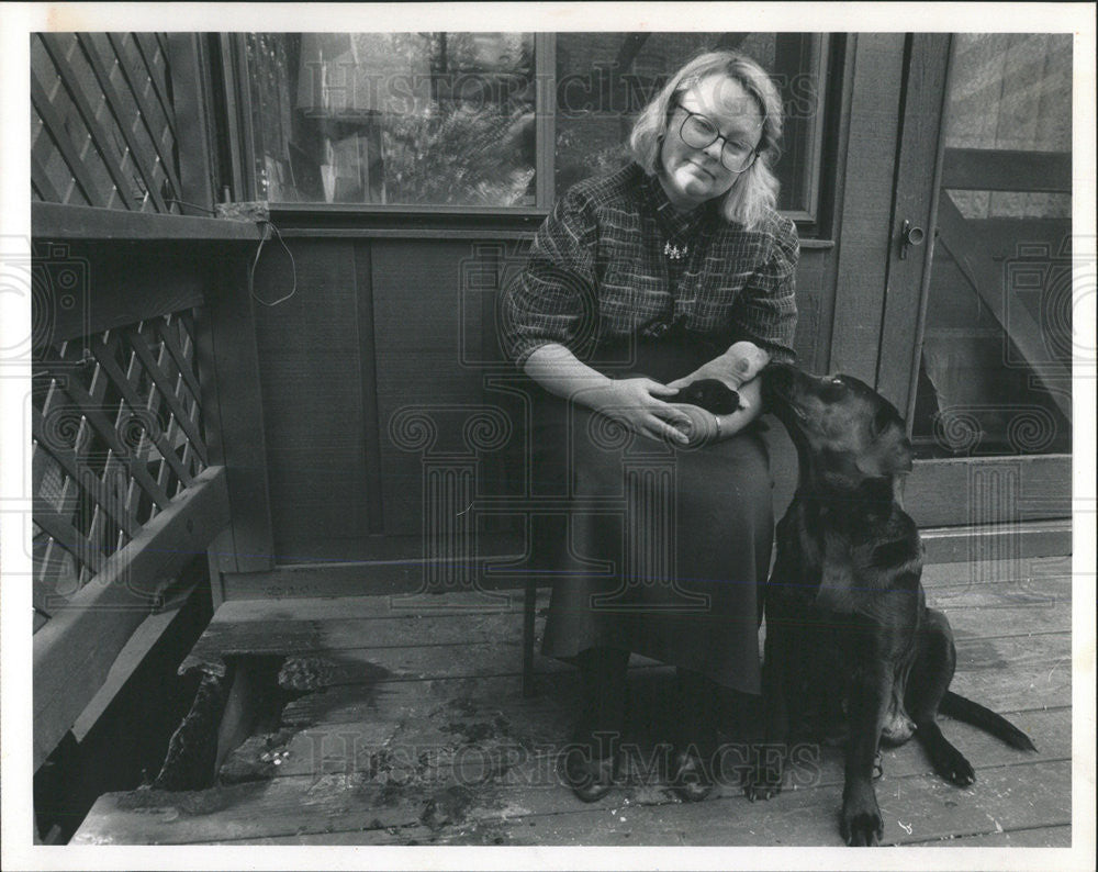 1990 Press Photo Ald Mary Ann Smith Sit North Wayne Charged Porch Dogs Alderman - Historic Images