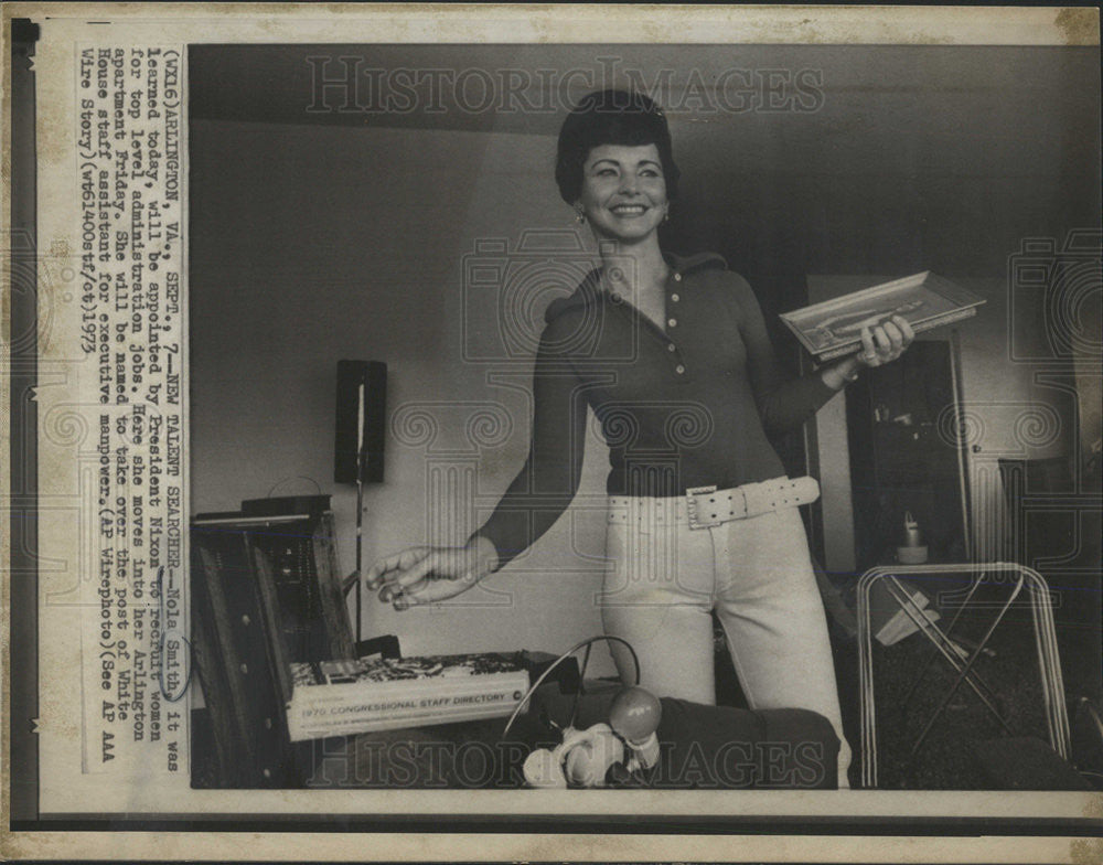 1973 Press Photo Nola Smith Recruits Women Administration White House - Historic Images