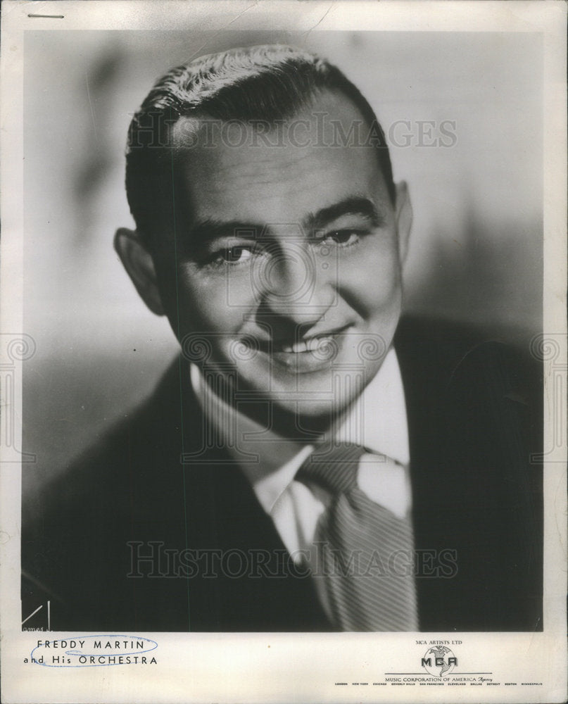 1955 Press Photo Orchestra Freddy Martin - Historic Images