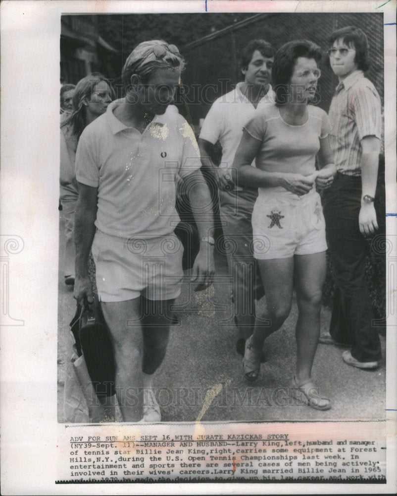 1965 Larry King husband Billie Jean tennis star US Open Championship-Historic Images