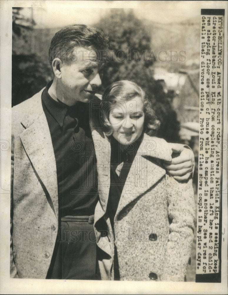 1942 Press Photo Actress Patricia King  and Director husbadn Louis King - Historic Images