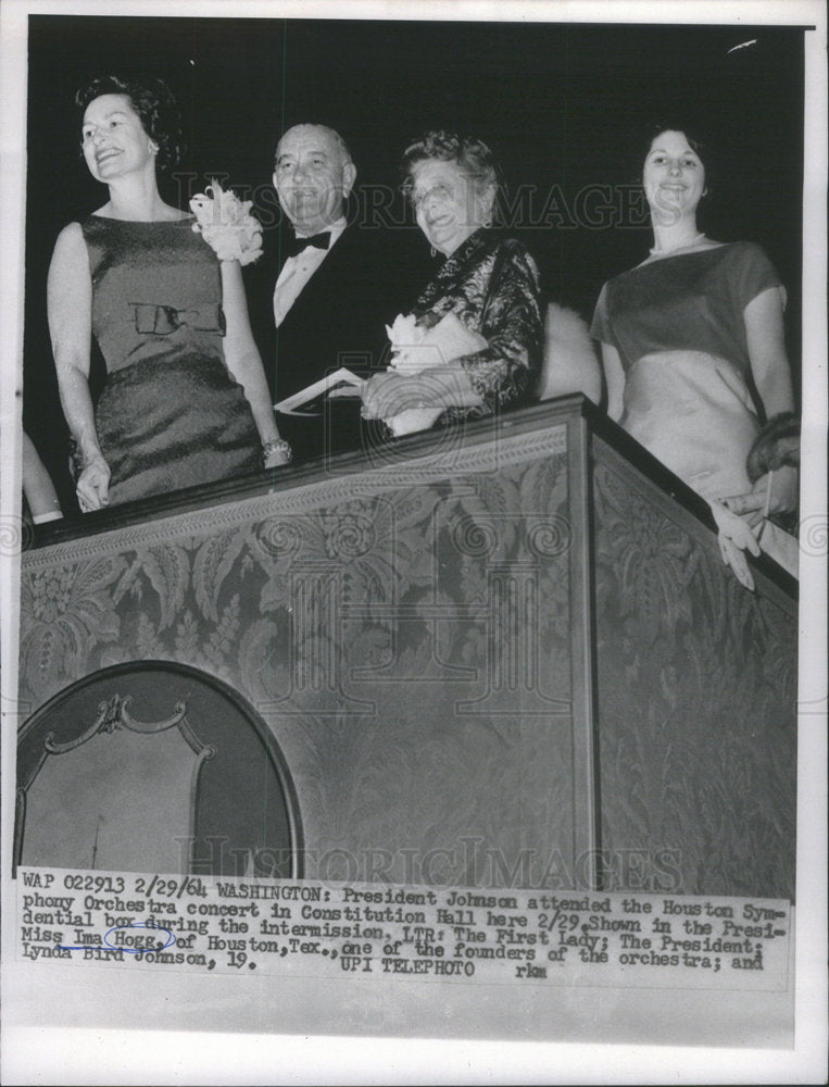 1961 Press Photo President Johnson attended the Houston Symphony Orchestra - Historic Images