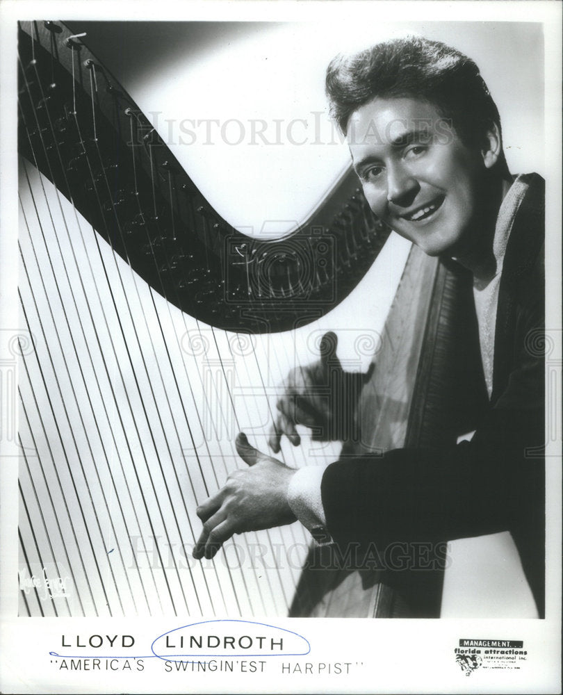 1969 Lloyd Lindroth American Harpist - Historic Images