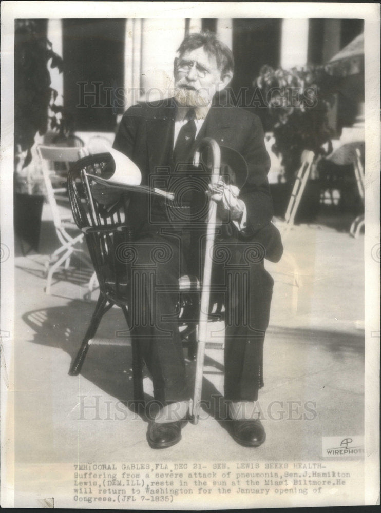 Sen. Hamilton Lewis at his home-Historic Images