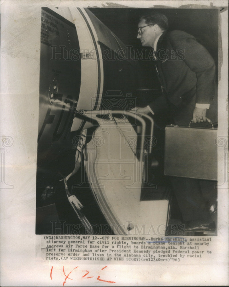 1963 Press Photo BURKE MARSHALL AMERICAN LAWYER GENERAL CIVIL RIGHTS - Historic Images