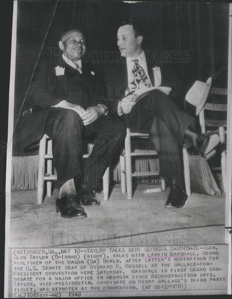 1948 Sen. Glen Taylor, Senate Nominee Larkin Marshall-Historic Images