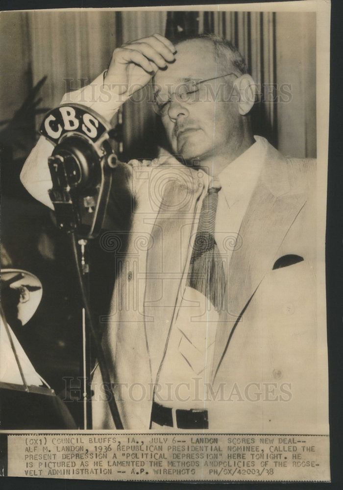 1938 Landon Score Alf Landon Presidential Nominee Roosevelt-Historic Images