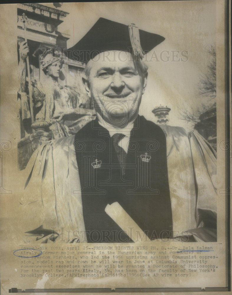 1966 Dr Bela Kalman Kiraly major general Hungarian army Freedom Cap-Historic Images