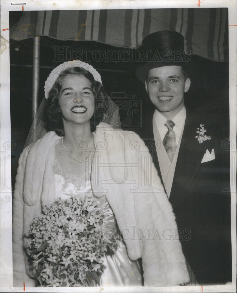 1949 Barbara Wells Favill Bridegroom Irl Houston Marshall Jr-Historic Images