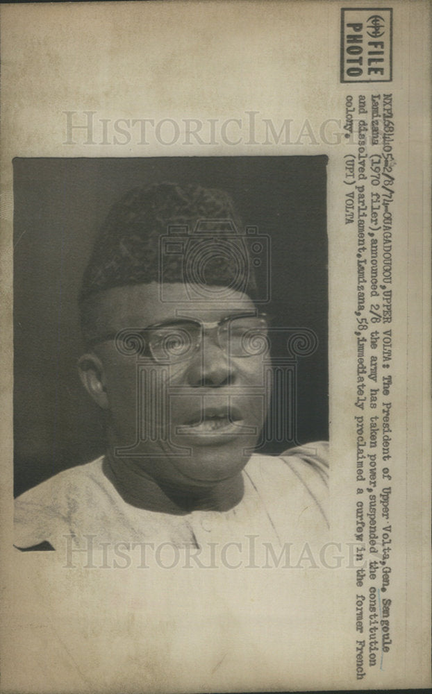 1974 Upper Volta Gen Sangoule army power constitution parliament - Historic Images