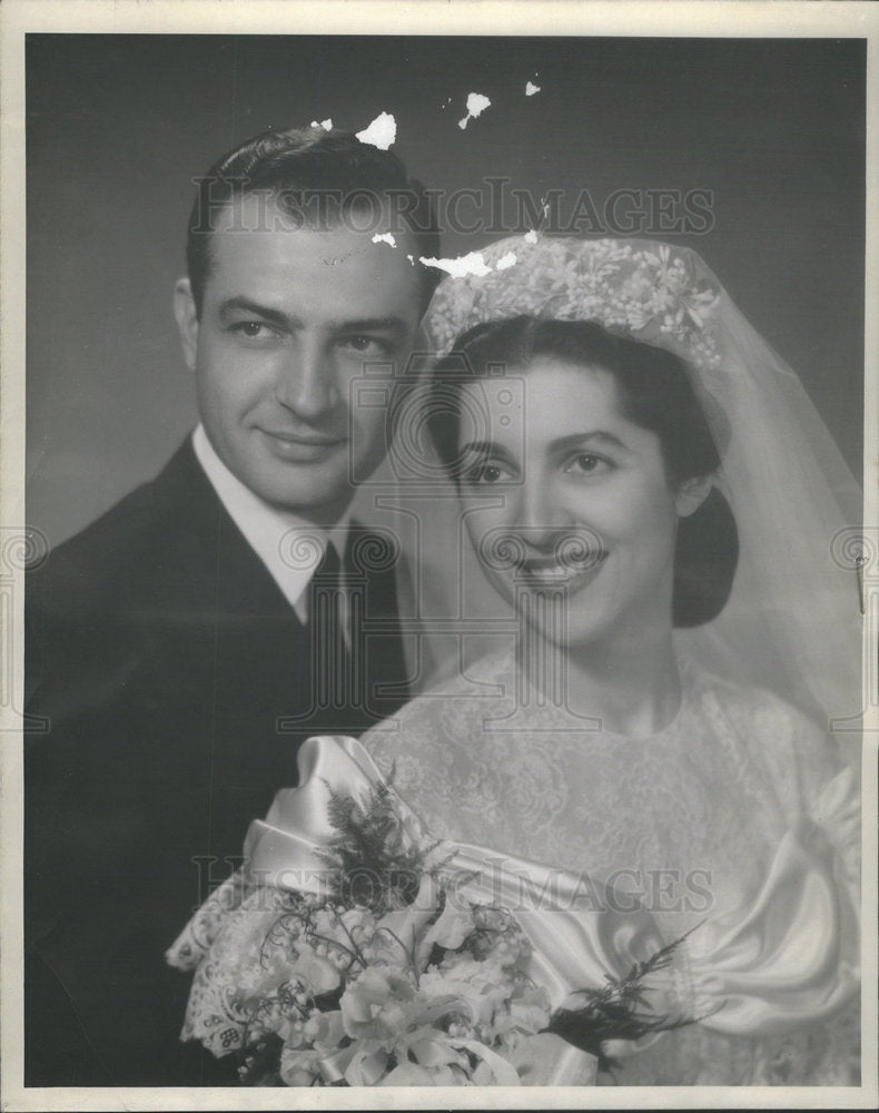 1945 Lieutenant Spyro Peter Lambros, Bride Sophia John Pappas - Historic Images