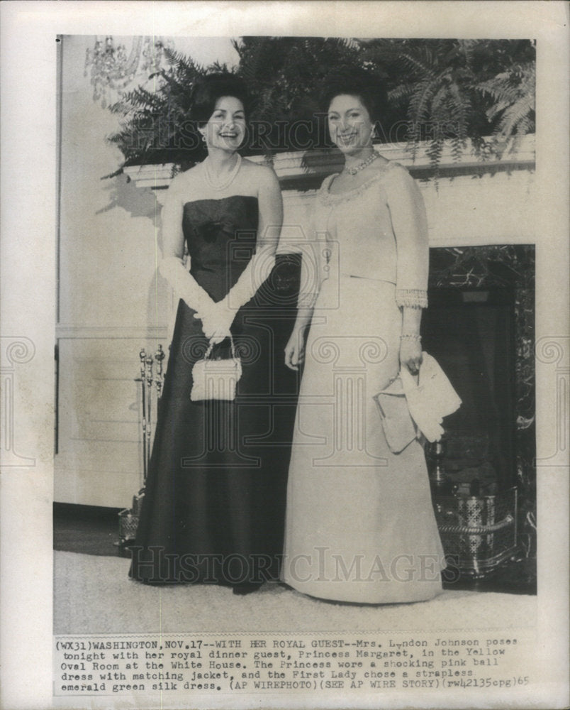 1965 Press Photo Lyndon B Johnson Princess Margaret England Royalty - Historic Images