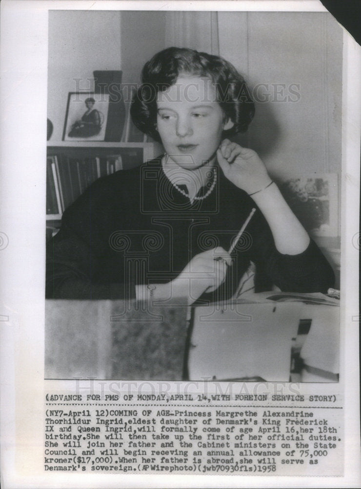 1958 Princess Margarethe Alexandrine Thorhildur Ingrid-Historic Images