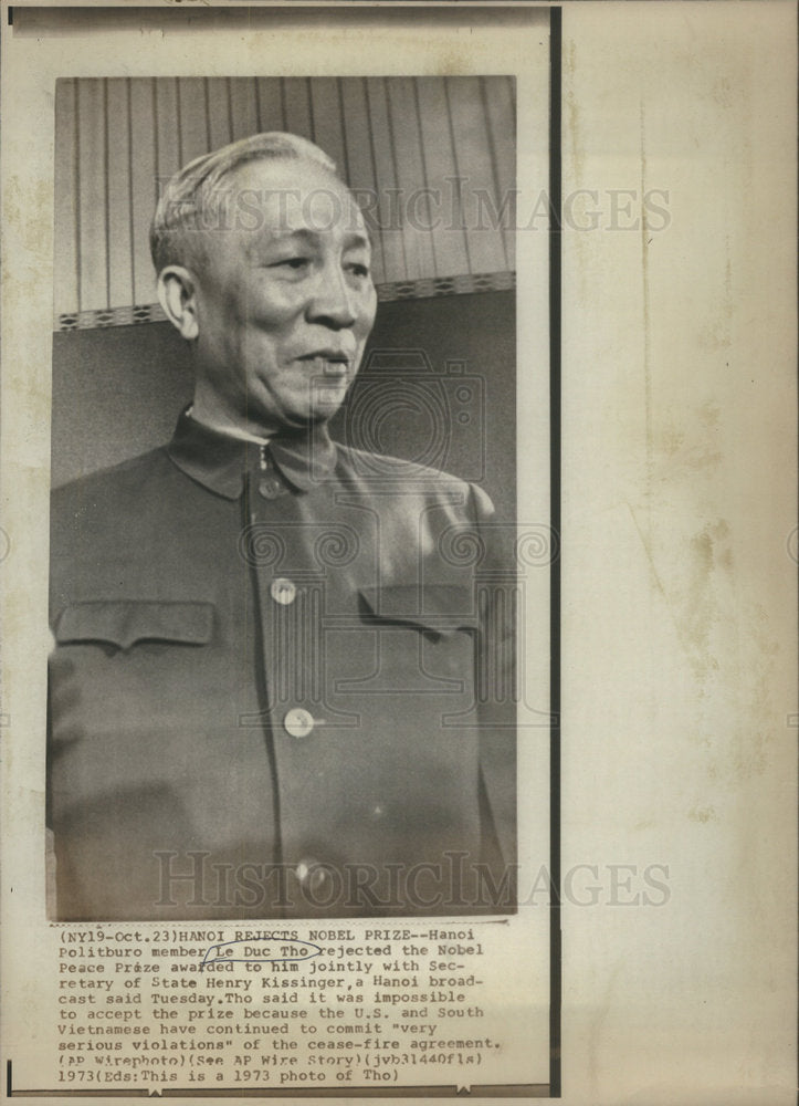 1973 Reject Nobel Prize Hanoi PolitburoLe Duc Tho Secretary Henry-Historic Images