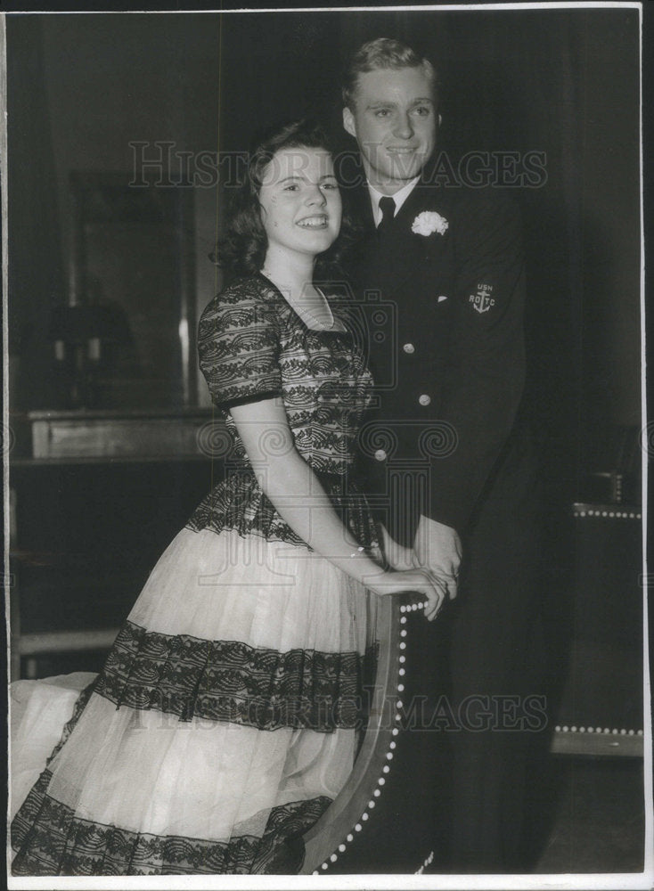 1943 Rita Rend N Gown W/ ROTC Peter Richardson N Uniform - Historic Images