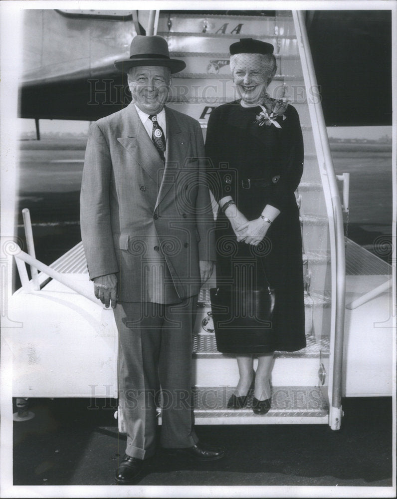 1954 Press Photo Mrs George Lull Delaware Pl Europe Pan American World Airways - Historic Images